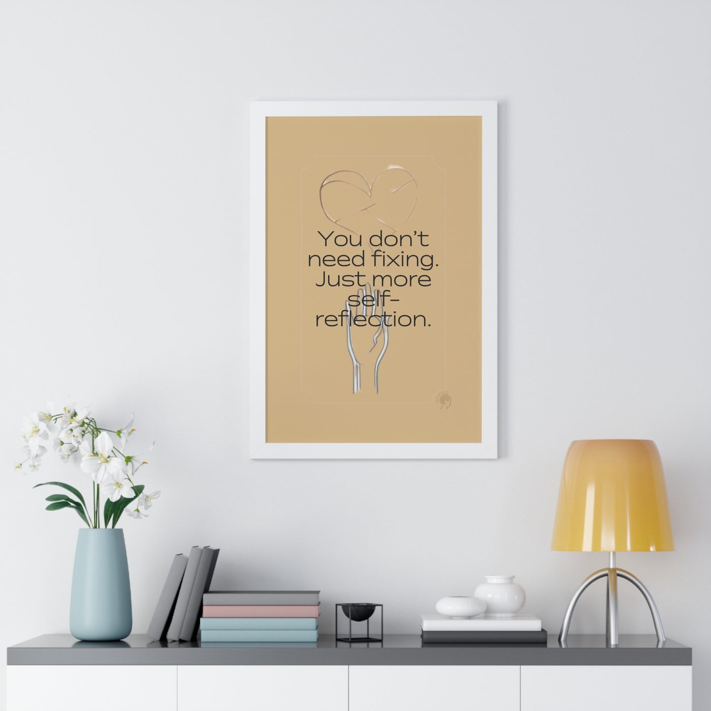 Worth Regardless Series | Quote 3 | Framed Vertical Poster | You don't need fixing. Just more self-reflection. | Reverberate Soul™