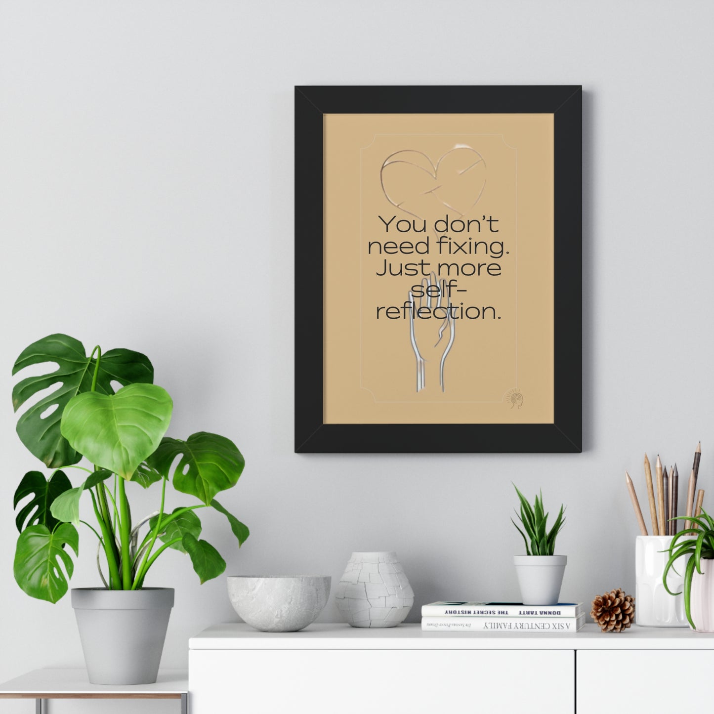Worth Regardless Series | Quote 3 | Framed Vertical Poster | You don't need fixing. Just more self-reflection. | Reverberate Soul™