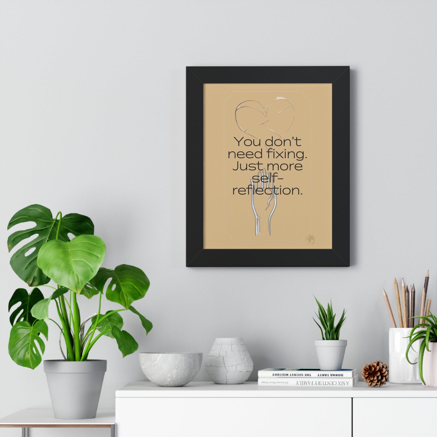 Worth Regardless Series | Quote 3 | Framed Vertical Poster | You don't need fixing. Just more self-reflection. | Reverberate Soul™