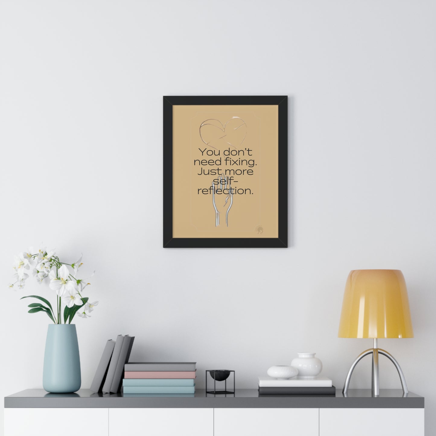 Worth Regardless Series | Quote 3 | Framed Vertical Poster | You don't need fixing. Just more self-reflection. | Reverberate Soul™