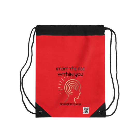 Drawstring Bag | Red | Start the Rise Within You | Reverberate Soul™