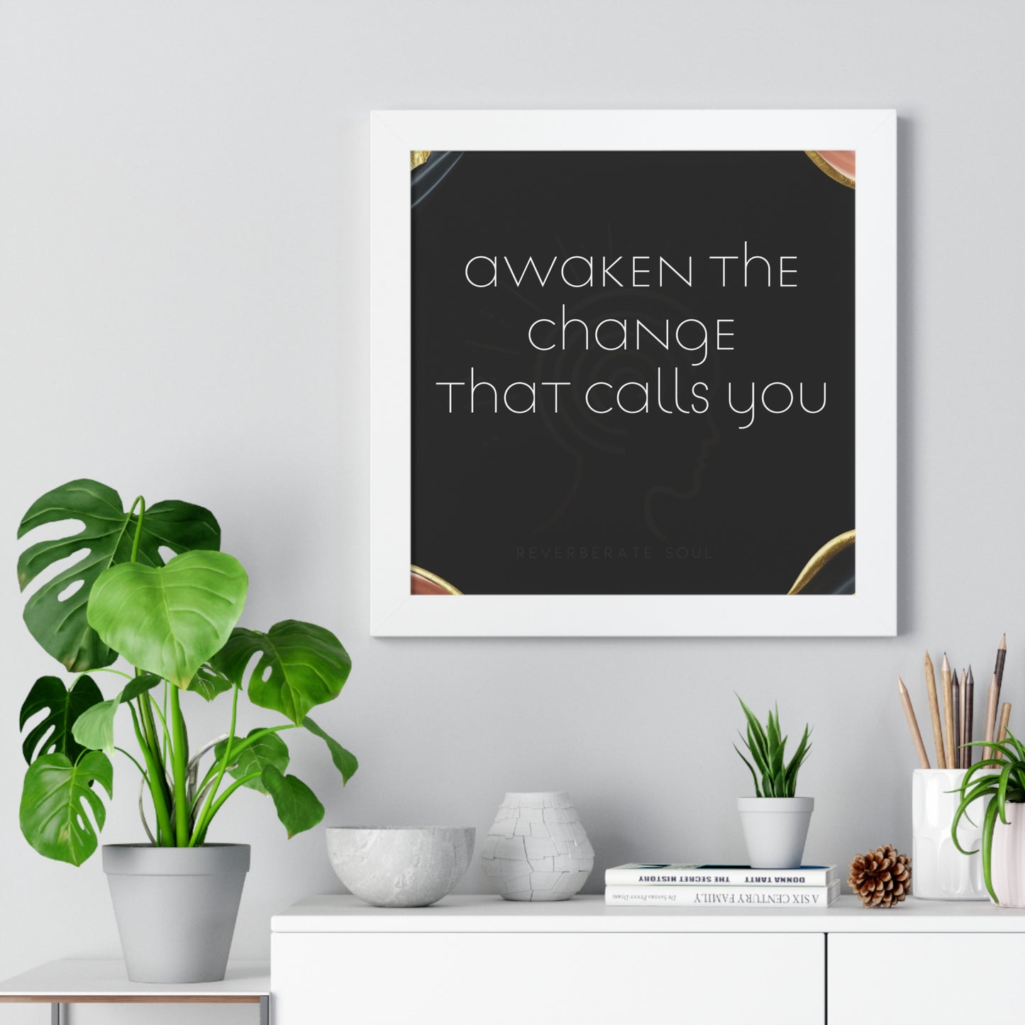 Framed Vertical Poster | Awaken the Change That Calls You | Reverberate Soul™