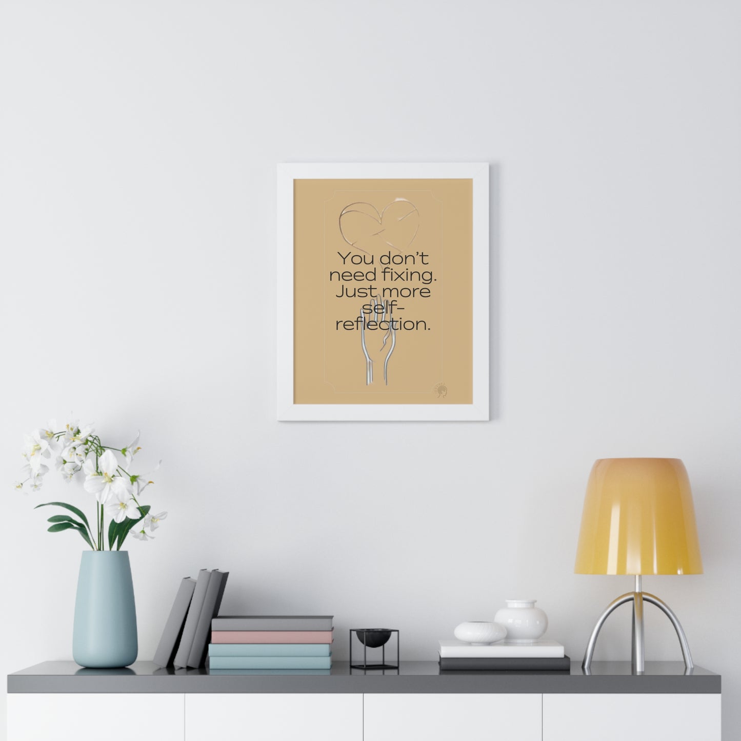 Worth Regardless Series | Quote 3 | Framed Vertical Poster | You don't need fixing. Just more self-reflection. | Reverberate Soul™