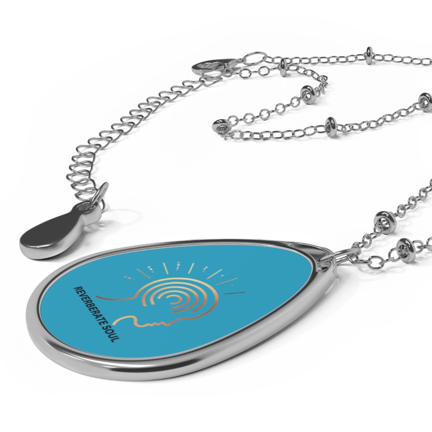 Silver Pendant - Oval Necklace | Turquoise | Reverberate Soul™