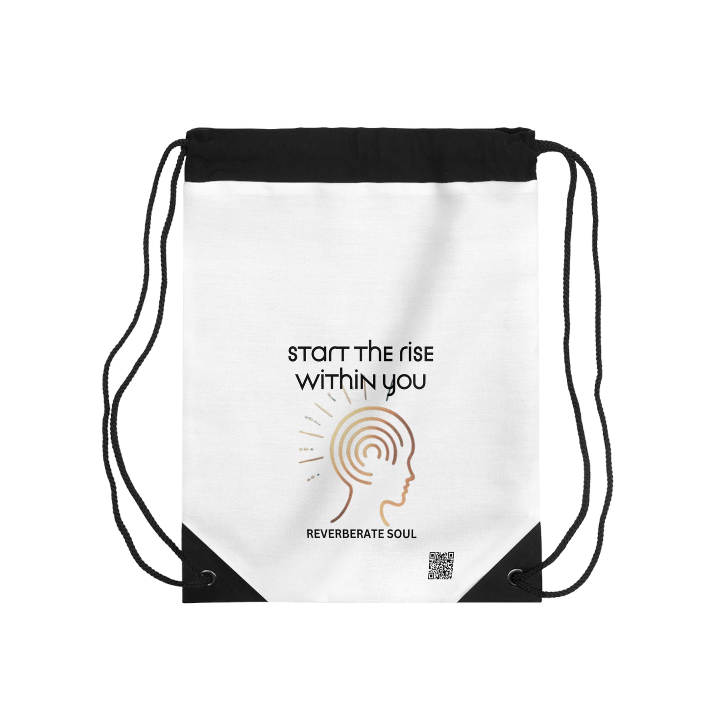 Drawstring Bag | White | Start the Rise Within You | Reverberate Soul™