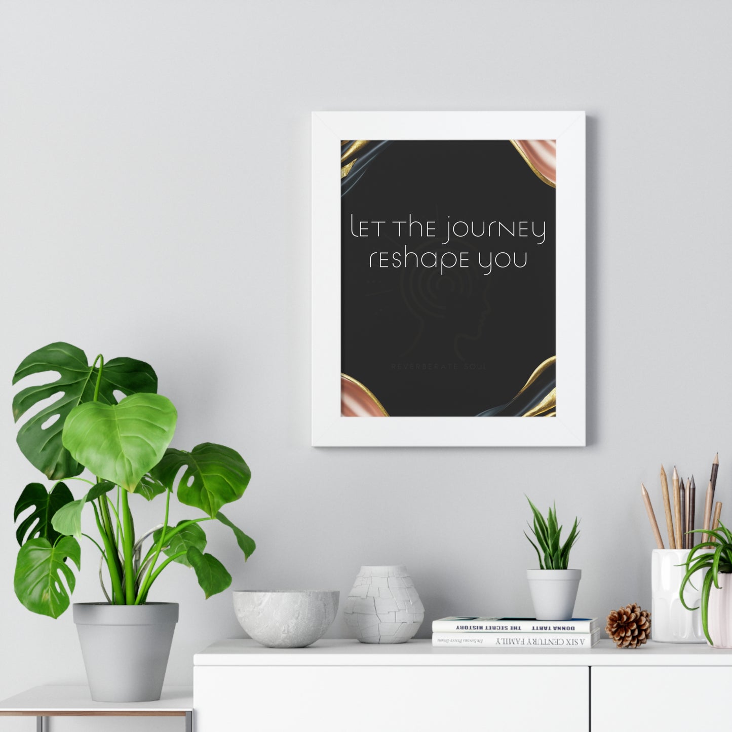 Framed Vertical Poster | Let the Journey Shape You | Reverberate Soul™