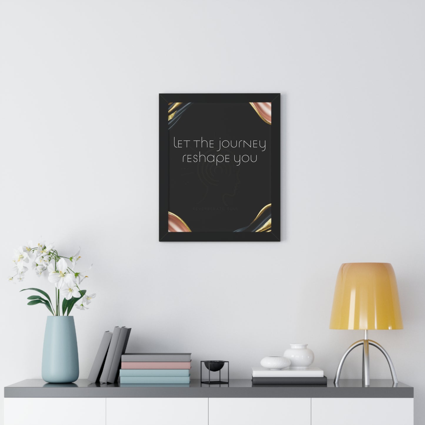 Framed Vertical Poster | Let the Journey Shape You | Reverberate Soul™