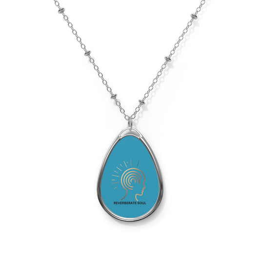 Silver Pendant - Oval Necklace | Turquoise | Reverberate Soul™
