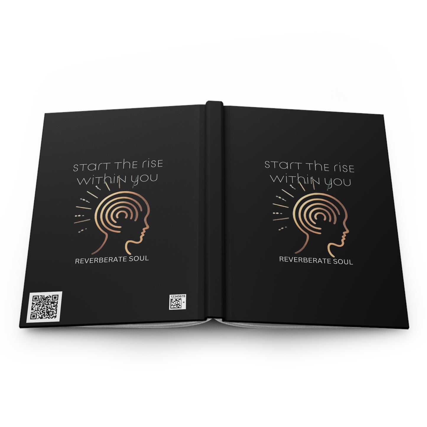 Hardcover Journal | Black | Start the Rise Within You | Reverberate Soul™