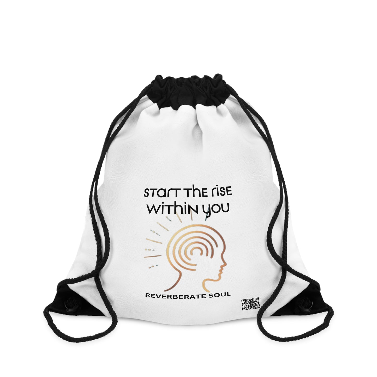 Drawstring Bag | White | Start the Rise Within You | Reverberate Soul™