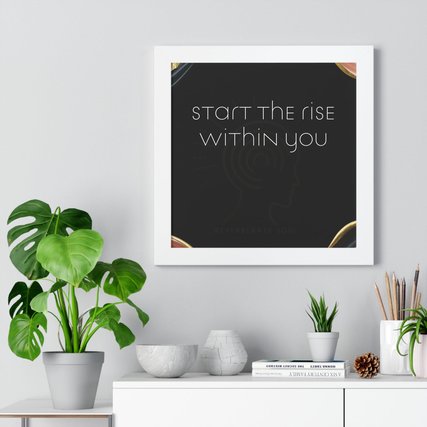 Framed Vertical Poster | Start the Rise Within You | Reverberate Soul™