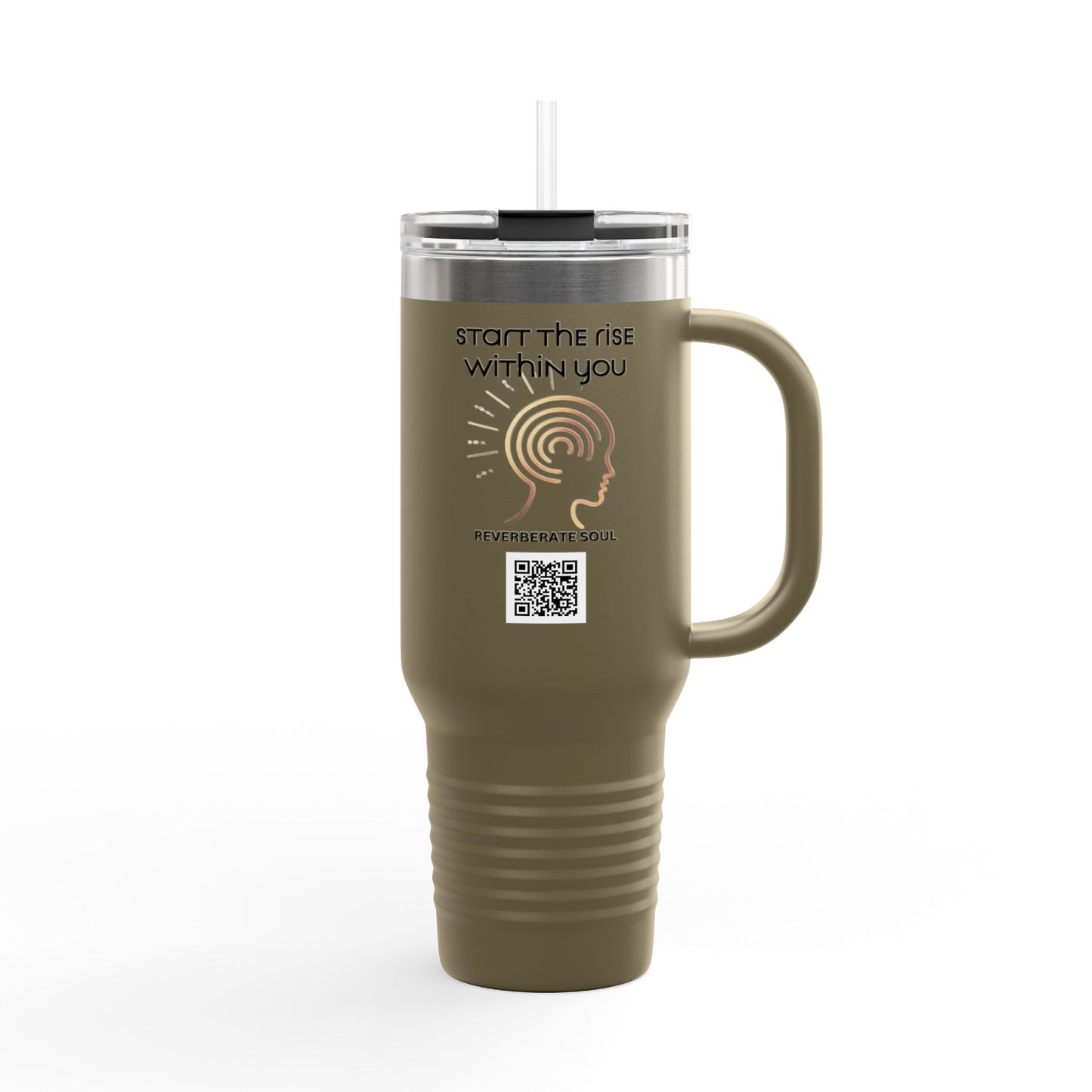 Insulated Travel Mug - 40oz | Start the Rise Within You | Reverberate Soul™