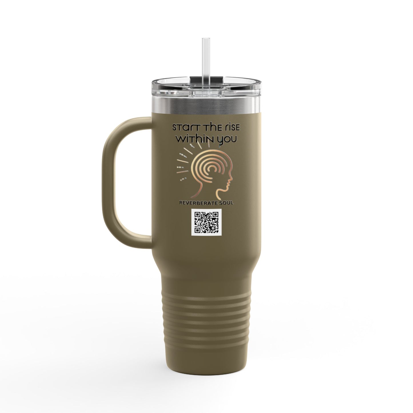 Insulated Travel Mug - 40oz | Start the Rise Within You | Reverberate Soul™